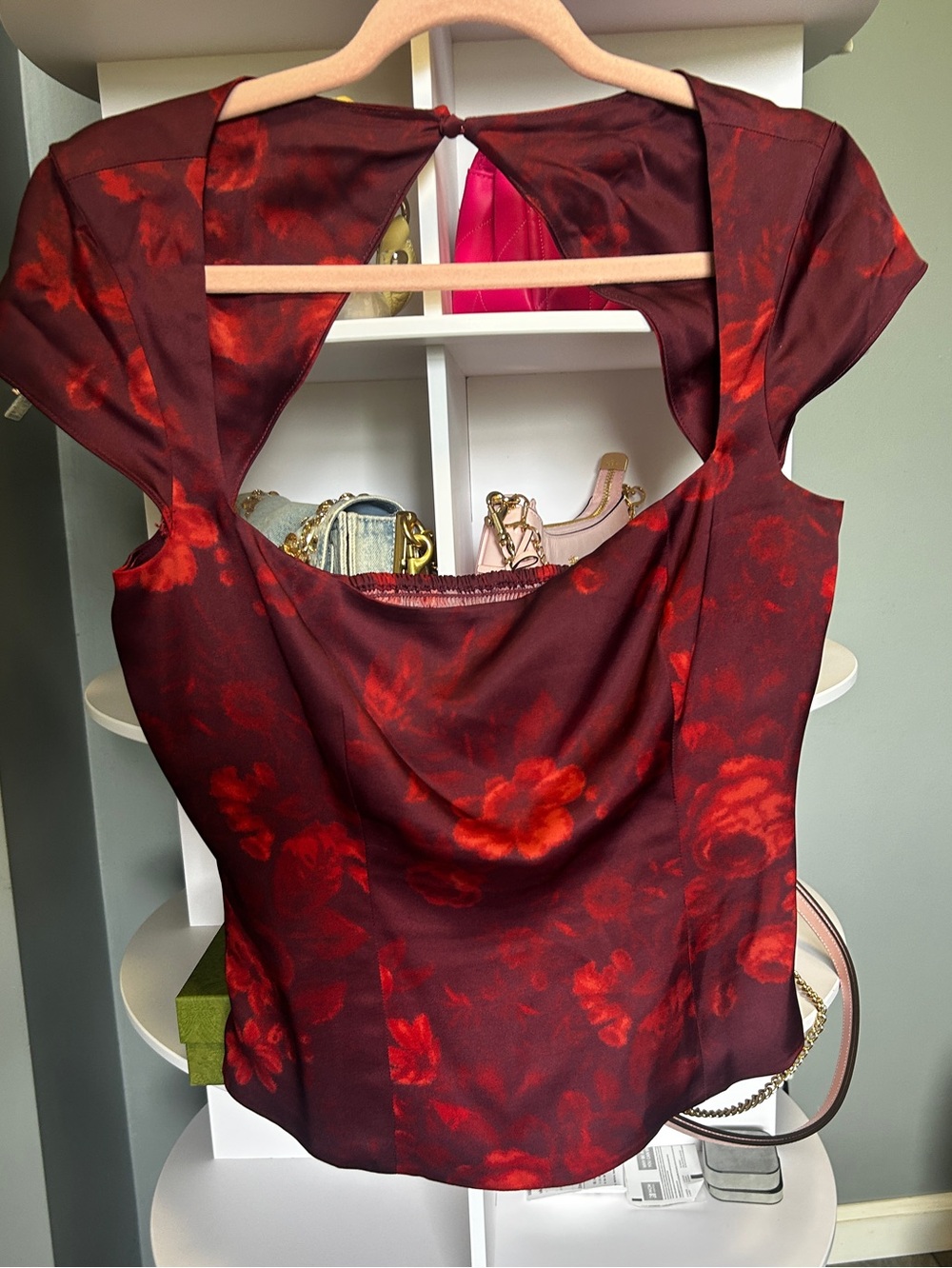 Reformation Cora Top in Sanguine size 10